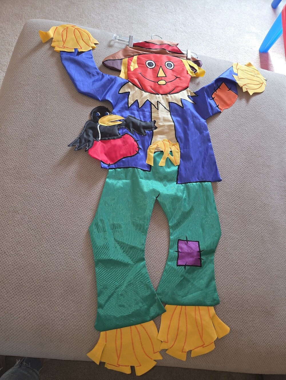 Vintage 1997 Scarecrow Halloween Flag Nylon Holiday Fall Double-sided
